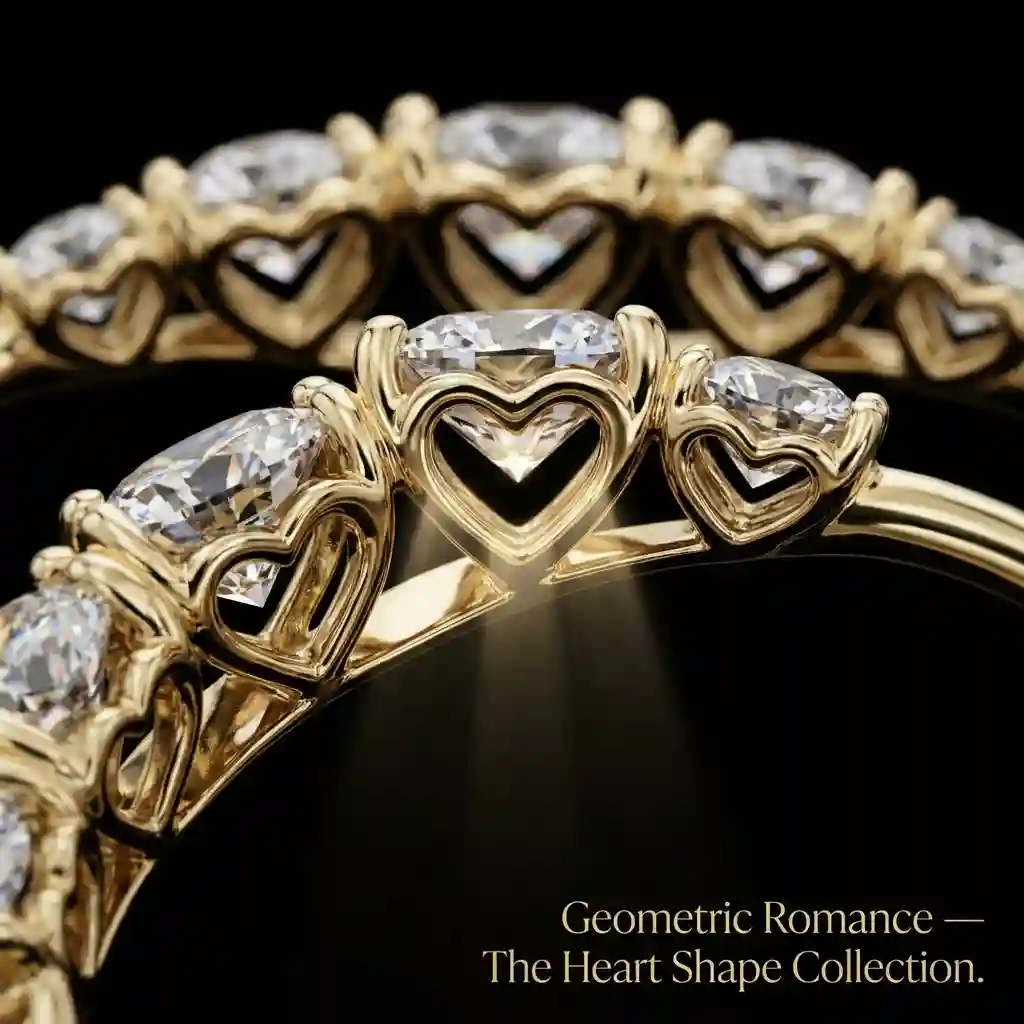 Jewelry Business Wholesale Design Detail Geometric Heart Shape Moissanite 925 Silver Craftsmanship
