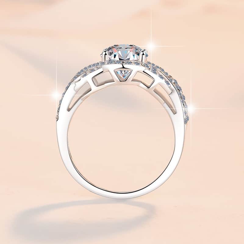2-carat oval moissanite engagement ring – 925 sterling silver women's promise ring, hypoallergenic fashion jewelry gift - Image 6