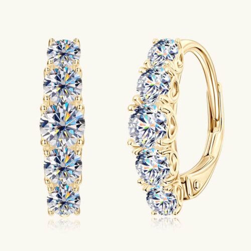 .S925 Sterling Silver Moissanite Heart-Shaped Clip-on Earrings, Women's Style – 0.9 Carat, Hypoallergenic, Sparkling and Simple Jewelry, Gold and Silver Material, 2025 Summer Fashion Style.