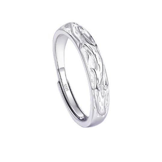 925 Sterling Silver Wisteria Couple Rings – Adjustable Floral Pattern Promise Jewelry, Anniversary and Engagement Gift - Image 3