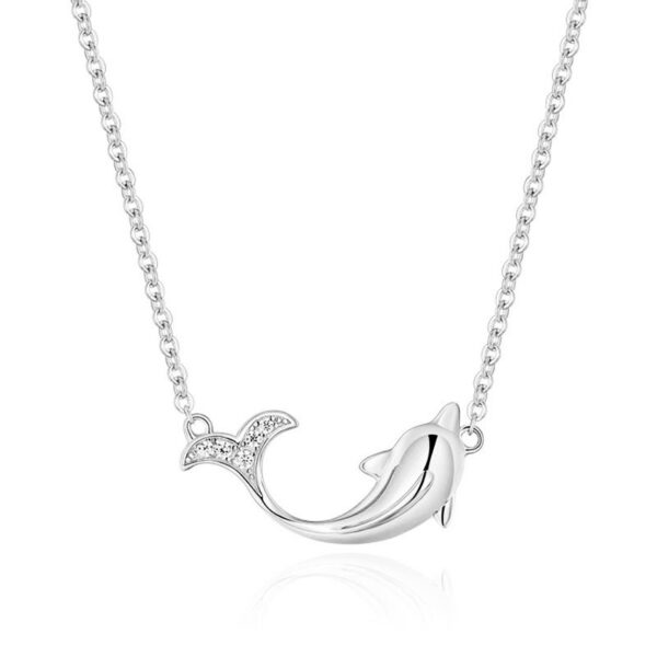 Stunning Dolphin 925 Sterling Silver Pendant with 5A Zirconia - Premium Mirametal Jewelry for Women