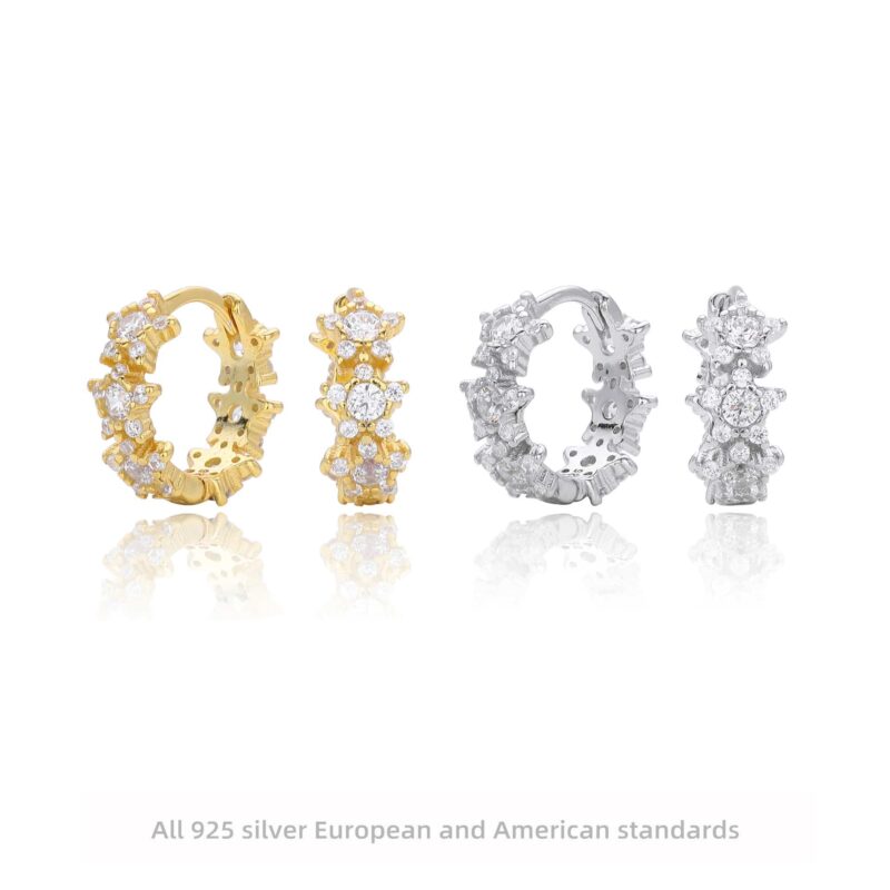 star earrings – two-tone 925 silver factory direct