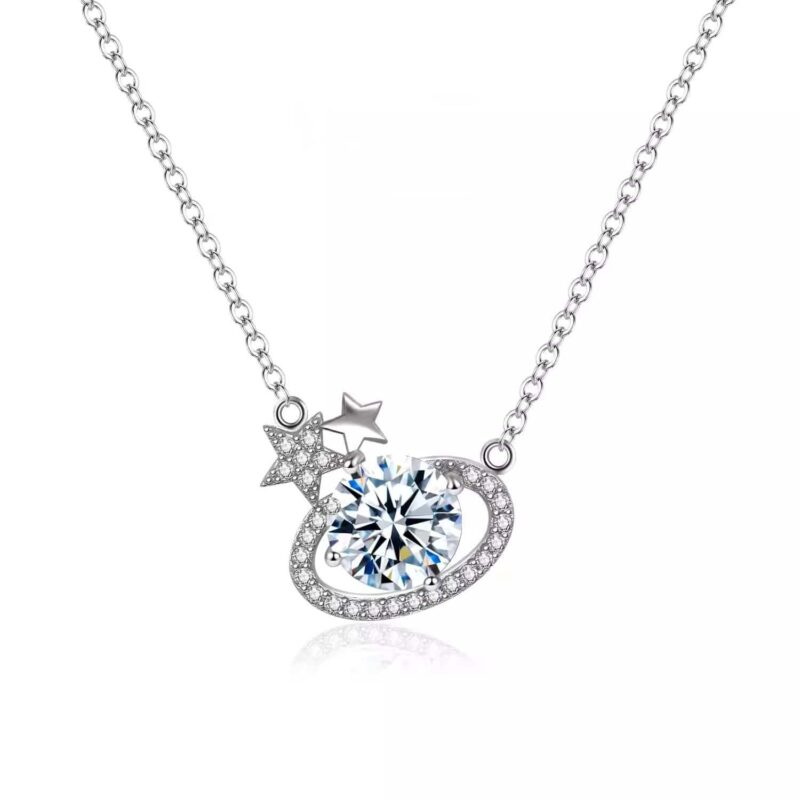 moonlight moissanite necklace gra,more brilliant than diamond