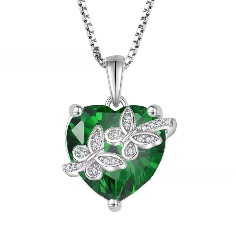 925 Sterling Silver / Heart-Shaped Pendant Necklace / Birthday Stone Necklace / Exquisite Necklace / Simple Jewelry / Gift for Her / Everyday Necklace / Personalized Jewelry / 2025 Trend / Adjustable Chain