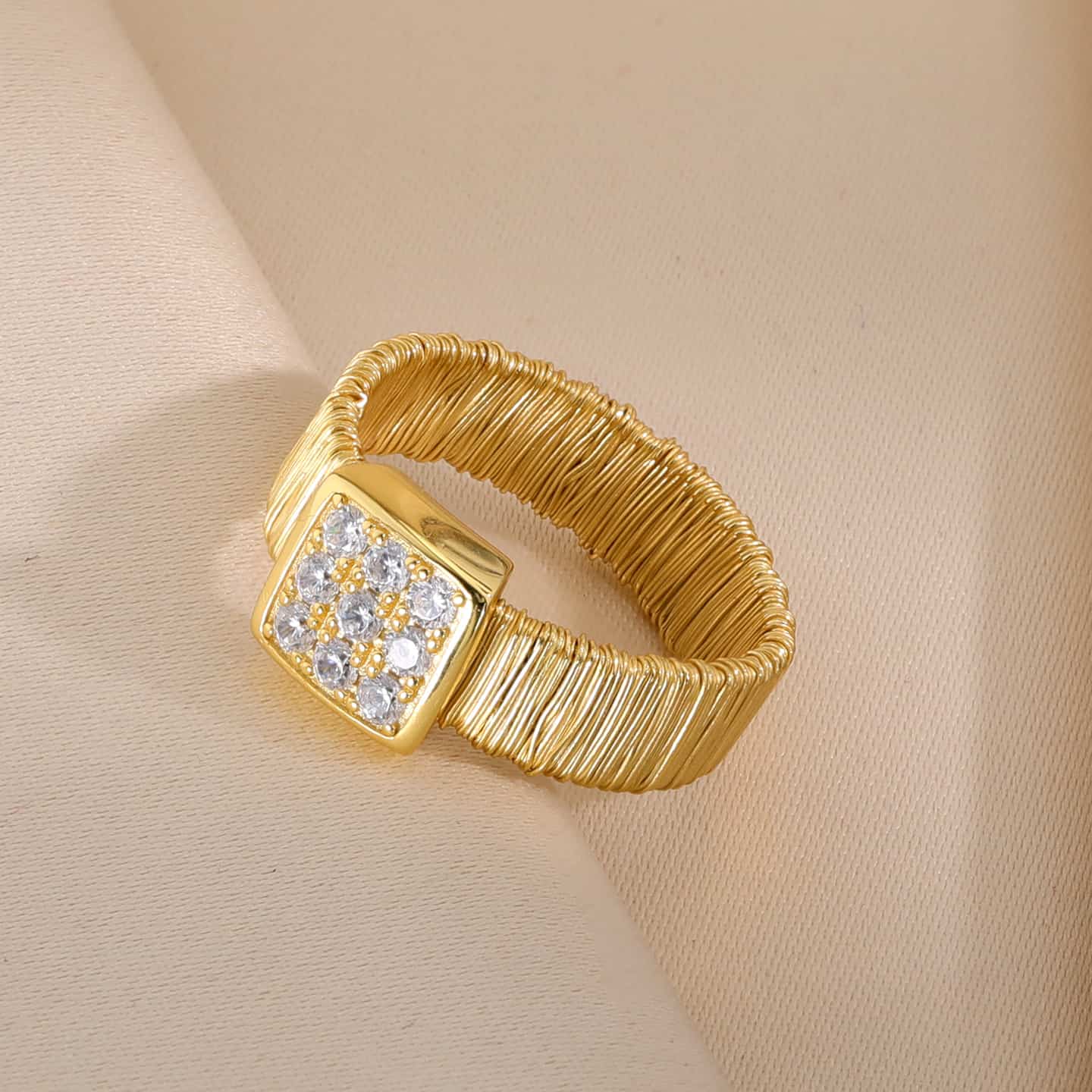 exquisite italian woven ring jewelry - 18k gold Styling inspiration for Italian Woven Ring 925 Silver - worn solo and stacked with other MIRAMETAL rings