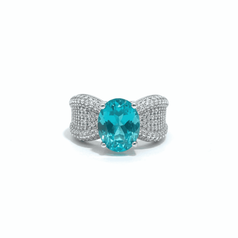 Stunning 925 Sterling Silver Oval Gemstone Ring for Women