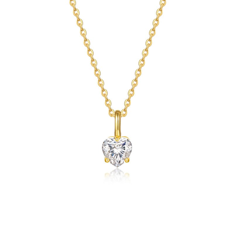 stunning moissanite heart necklace 0.8ct 925 gra
