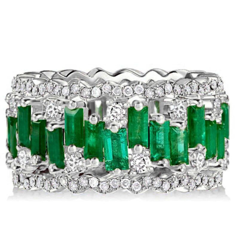 Green high-carbon diamond ring