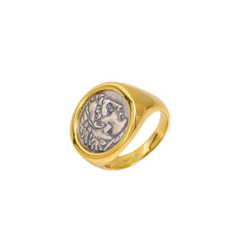 Hercules Coin Ring 925 Sterling Silver