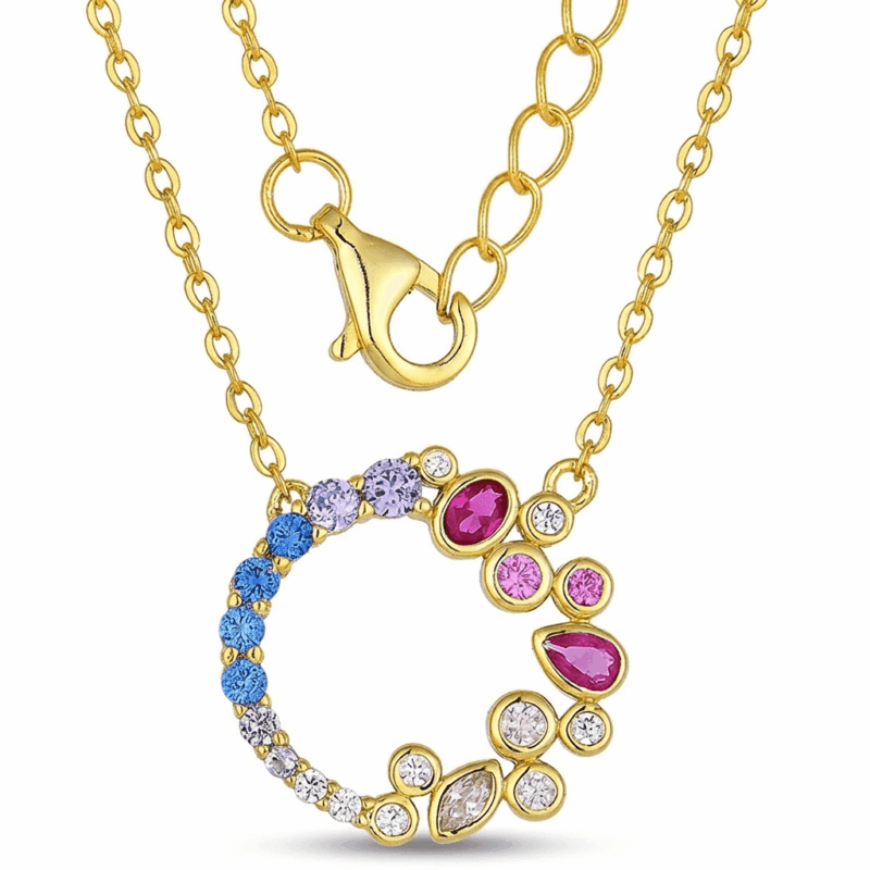 Minimalist Industrial Circle Necklace 925 Sterling Silver