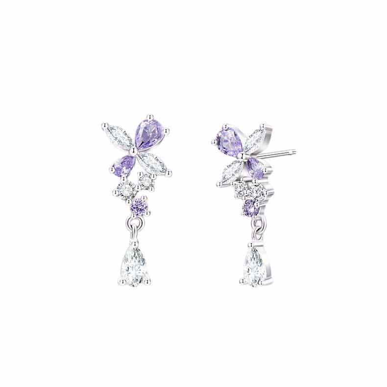 Wisteria Flower Silver Earrings