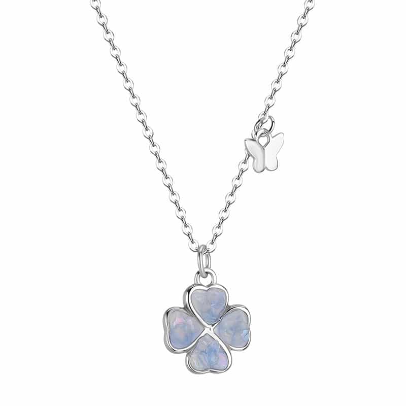Mirametal Icy Isle Four-Leaf Clover Necklace in S925 Sterling Silver