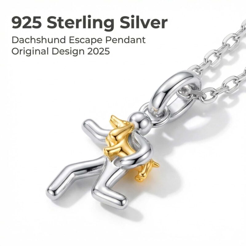 925 Sterling Silver Dachshund Necklace