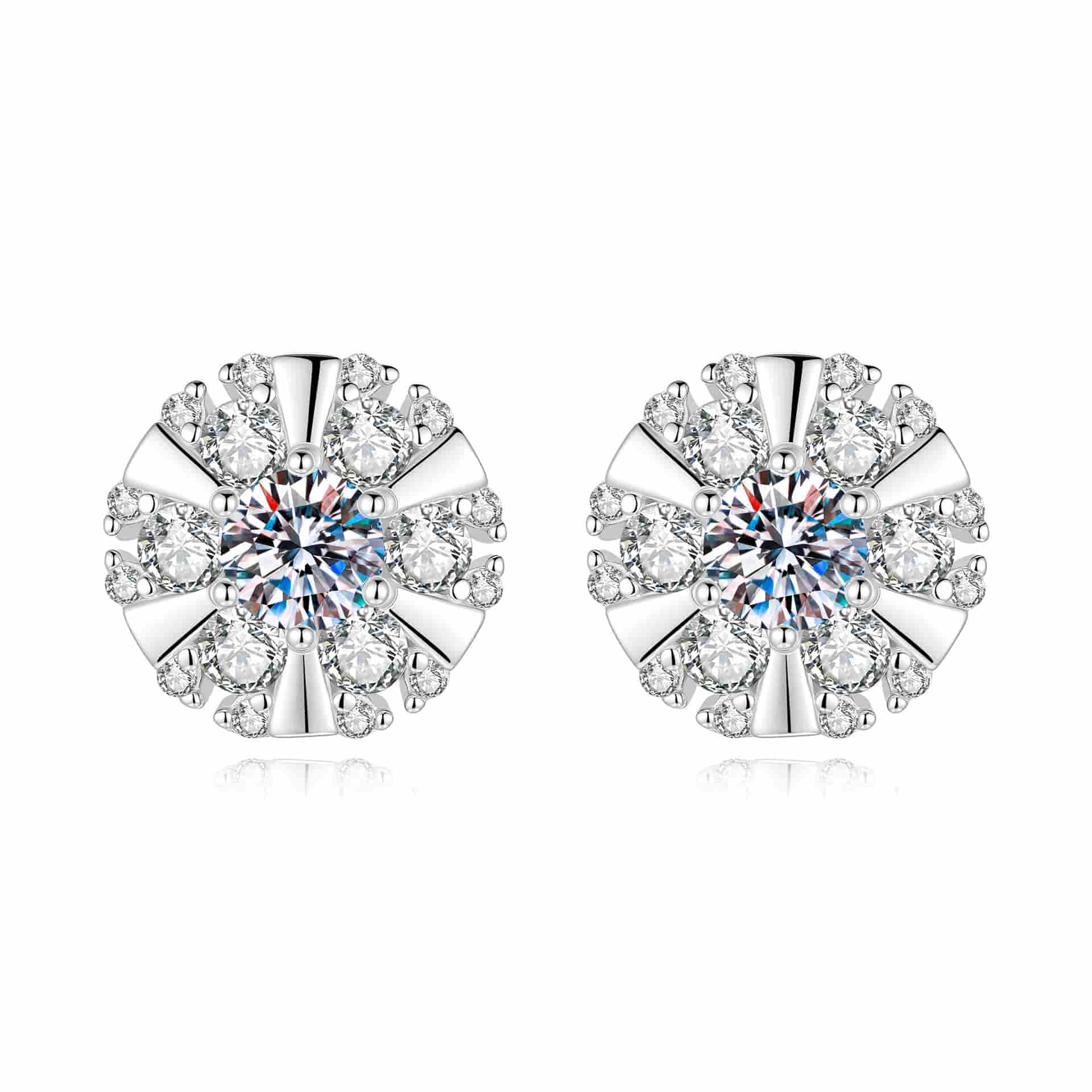 Moissanite Sunflower Earrings - GRA Certified|MIRAMETAL