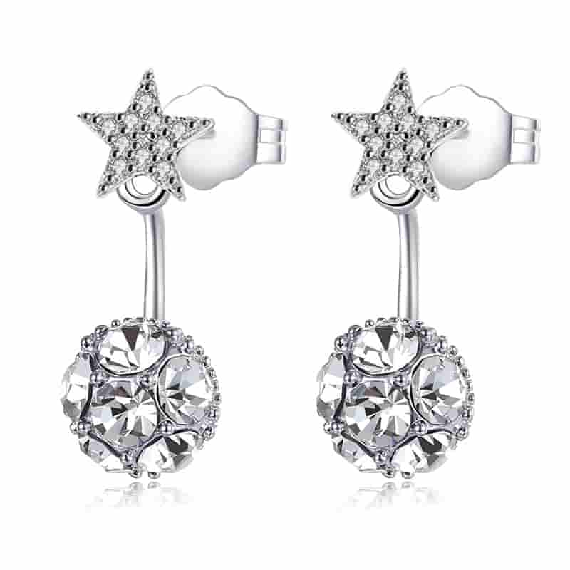 925 Sterling Silver Star & Crystal Earrings - Handcrafted Luxury Jewelry