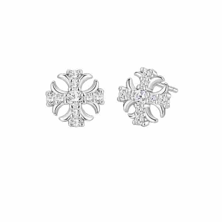 Iris Cross Stud Earrings