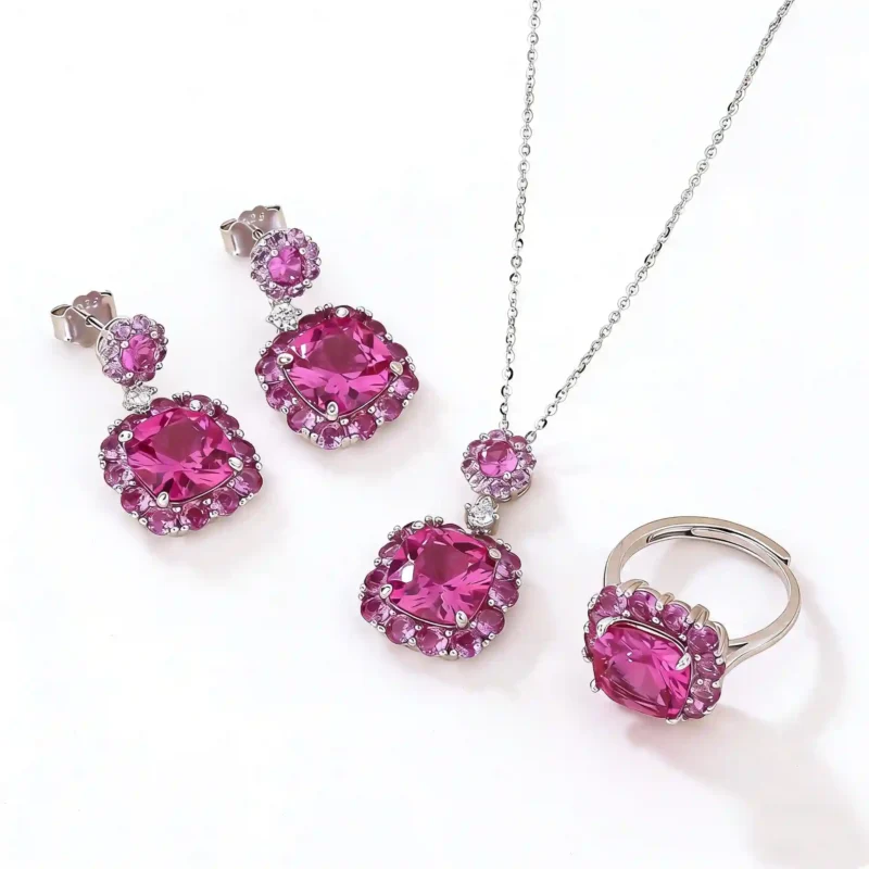 925 Silver Floral Set