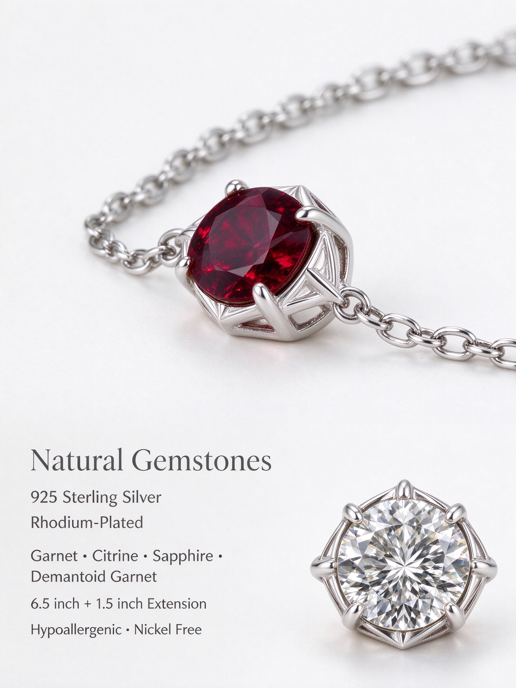 Moon Magic Inspired Gemstone Bracelet - Simple S925 Sterling Silver Jewelry - Vintage Style Birthday Gift - 925 Sterling Silv