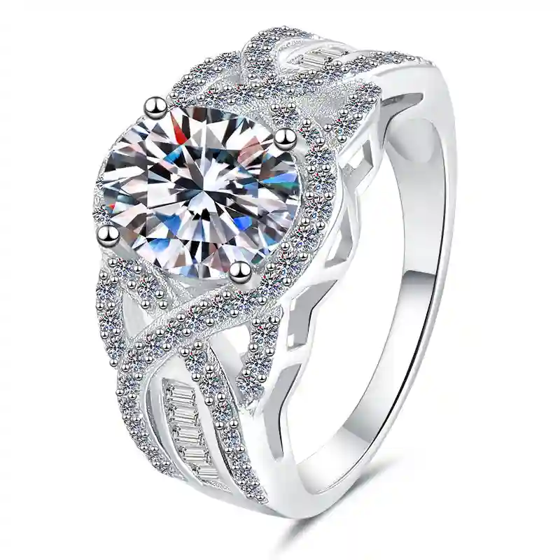 Stunning Twisted 925 Silver Ring with Natural Zirconia | MIRAMETAL