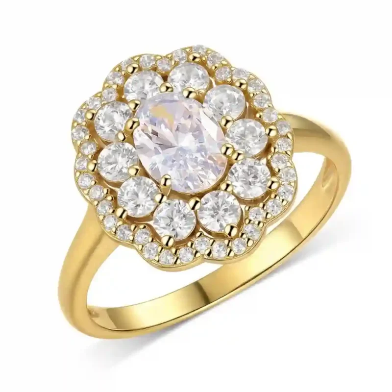 Floral Halo Moissanite Ring – More Brilliant Than Diamond
