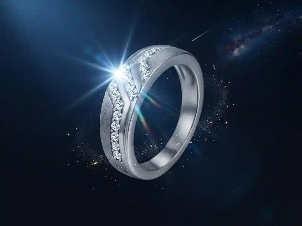 matte moissanite ring - more brilliant than diamond - cosmic symbolism