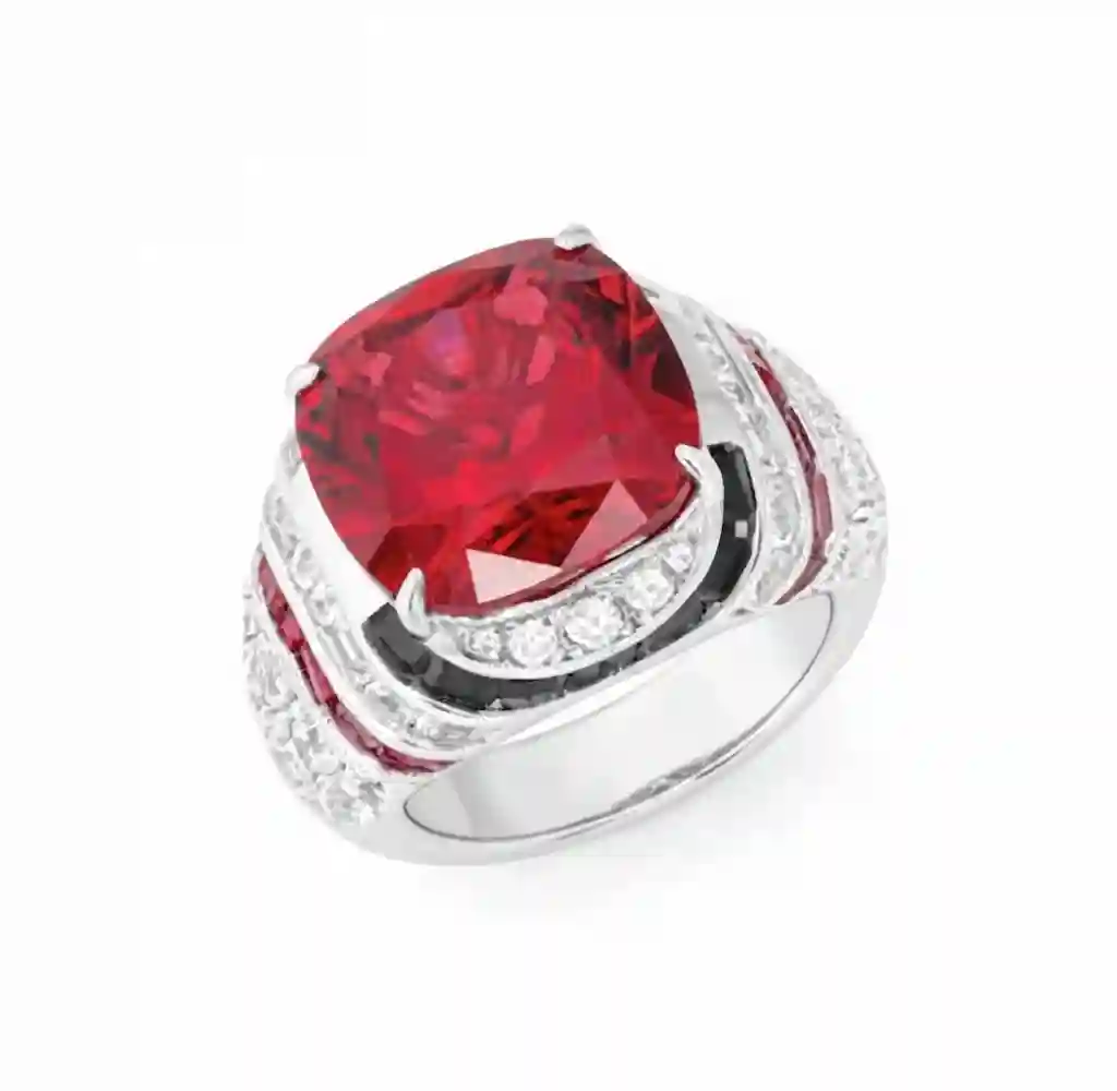 Lab Grown Ruby Ring - 14ct Octagonal 18K