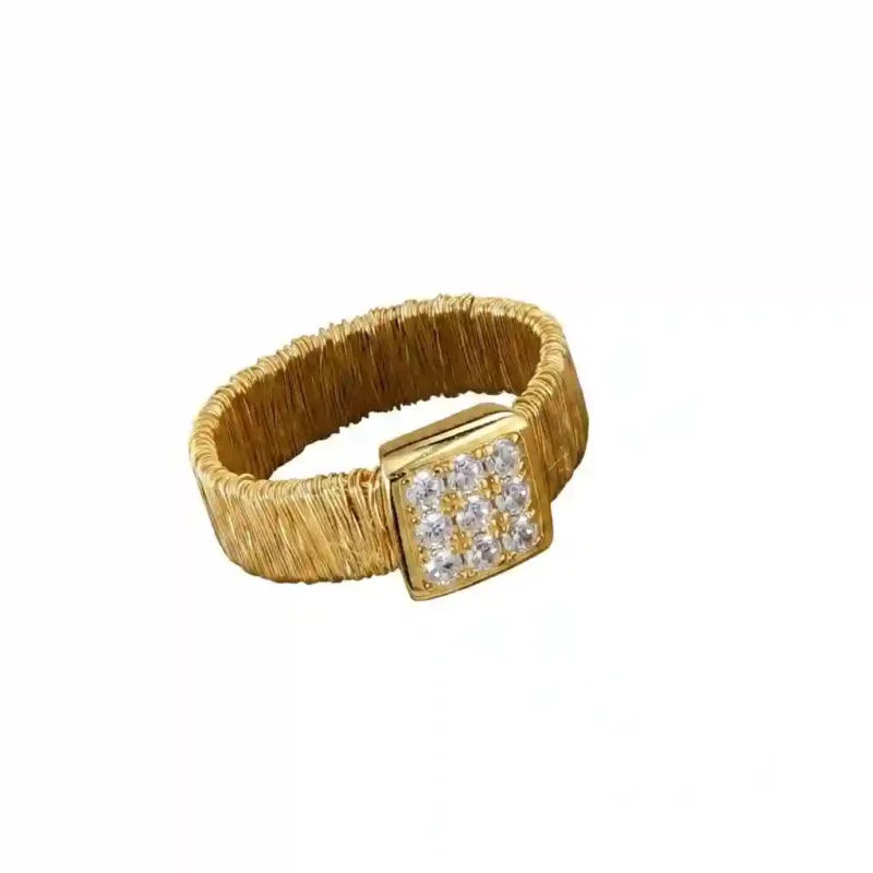 Exquisite Italian Woven Ring Jewelry - 18K Gold|MIRAMETAL