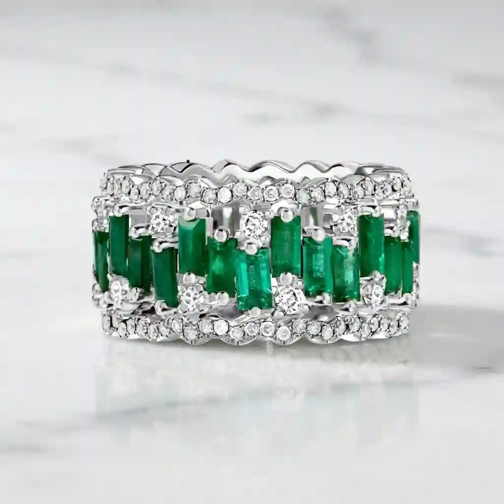 Green Diamond Ring - Natural Diamond 925 Silver|MIRAMETAL