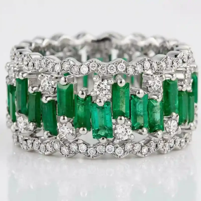 Green Diamond Ring - Natural Diamond 925 Silver|MIRAMETAL