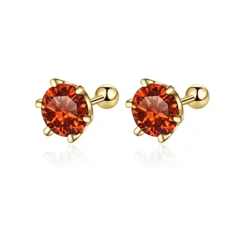 Rhodium-plated 925 sterling silver moissanite earrings with mirror finish and hypoallergenic post