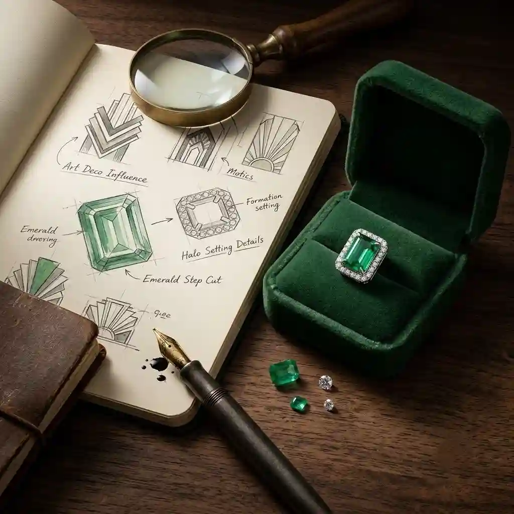 emerald halo earrings vintage design story