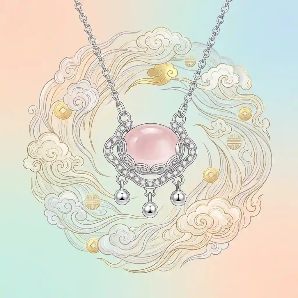 Illustration of auspicious cloud motifs linking the pendant to Chinese good-fortune symbolism.