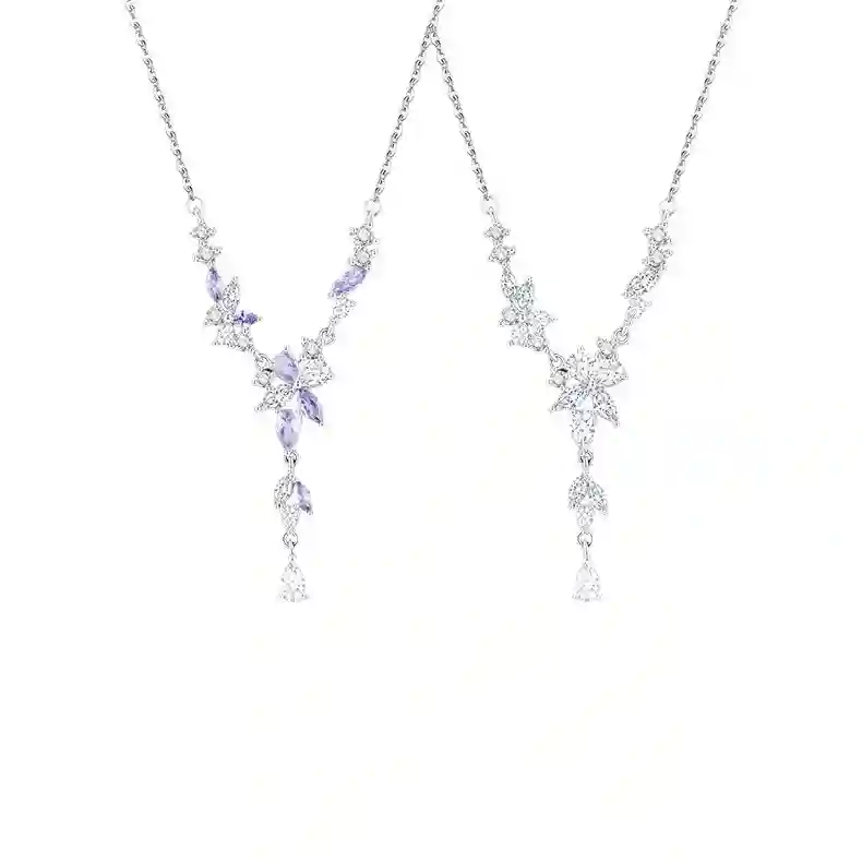 silver jewelry wholesale Handcrafted Wisteria Flower Necklace - Stunning 925 Silver MIRAMETAL