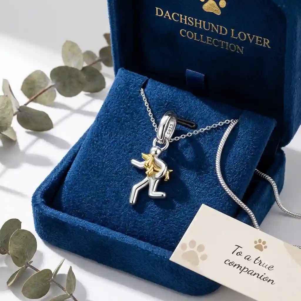 dachshund necklace - factory direct 925 silver Dachshund Necklace — luxury gift packaging with MIRAMETAL box
