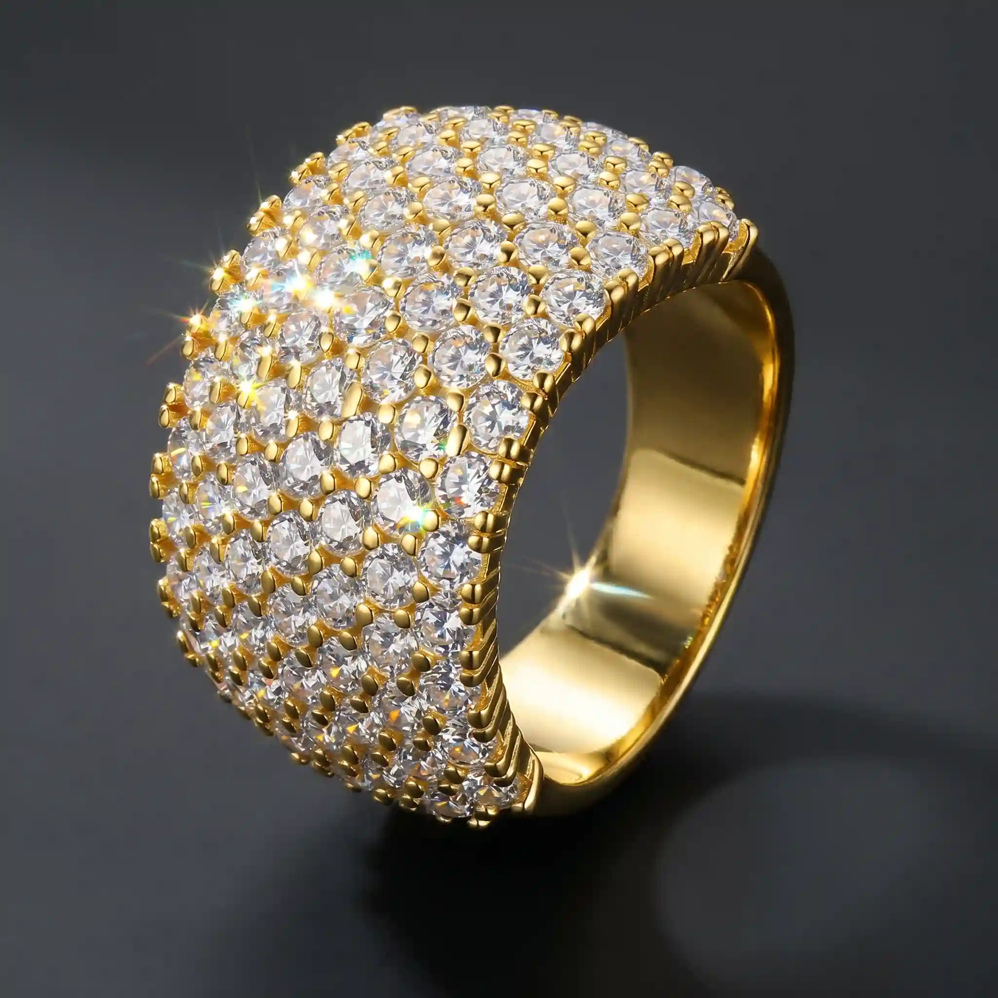 stunning moissanite eternal ring d-color gra gold