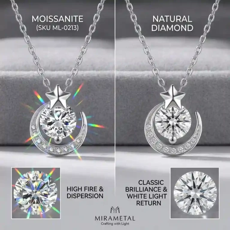 moissanite rings wholesale vs diamond comparison MIRAMETAL