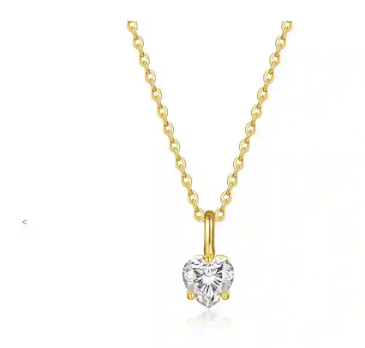 Moissanite Heart Necklace 0.8ct 925 GRA