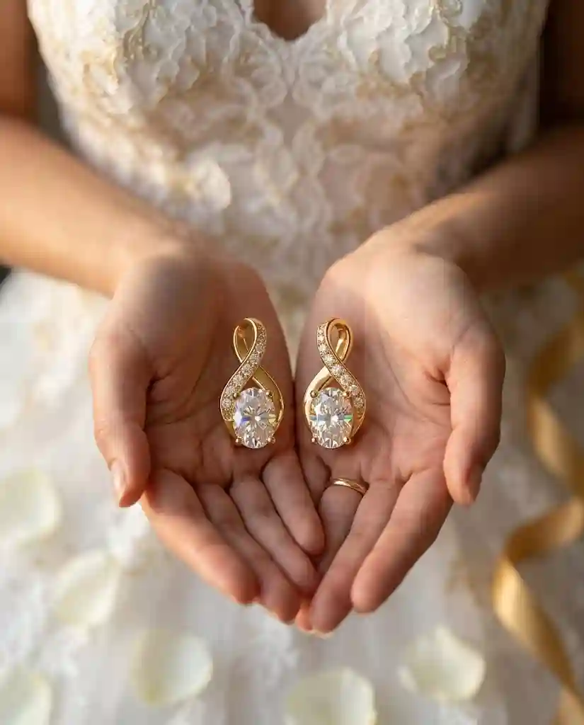 Pear Moissanite Earrings 情感图