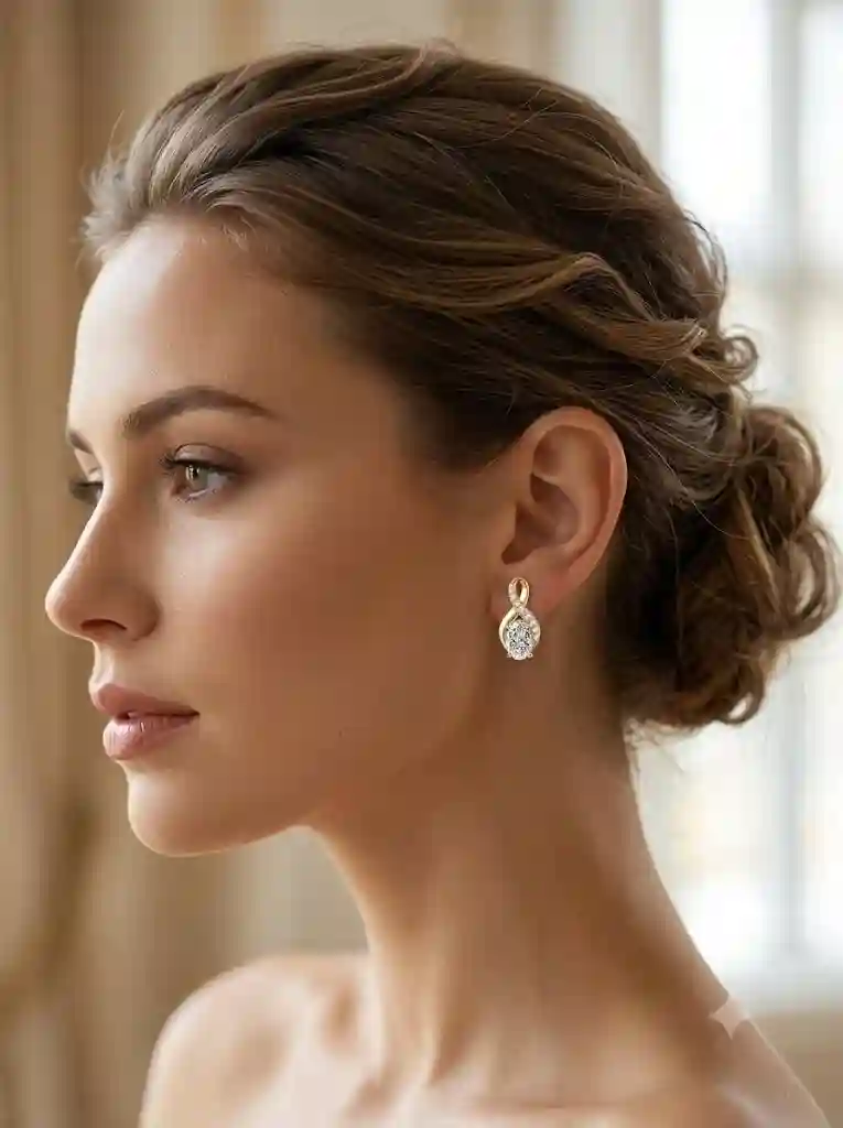 moissanite rings wholesale Golden Infinity Oval Moissanite Earrings color comparison - Yellow Gold, White Gold, Rose Gold plating optio MIRAMETAL