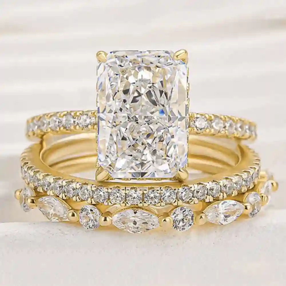 moissanite ring 3.5 carat GRA certified front view