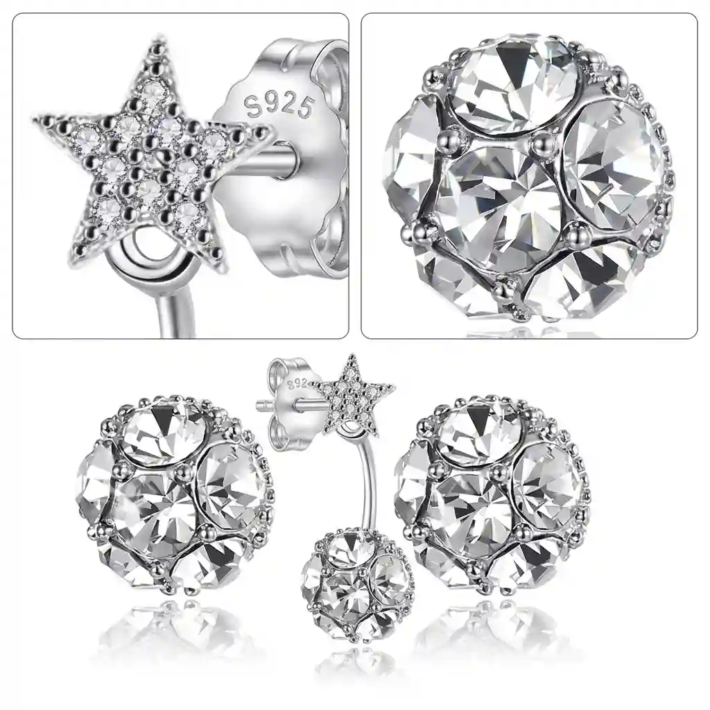 18424 silver butterfly earrings factory direct 925 silver main front view