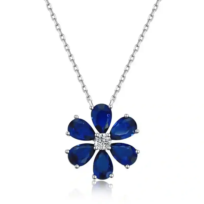 925 sterling silver daisy necklace for women... Daisy Necklace - 925 Sterling Silver dainty flower pendant necklace by MIRAMETAL
