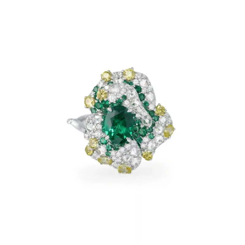 Emerald Rose Ring 925 Silver main photo