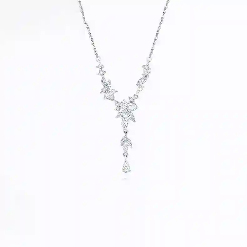 Wisteria Flower Necklace - Stunning 925 Silver