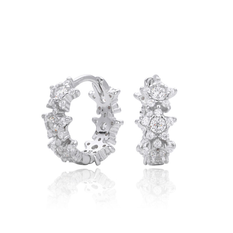 Star Earrings – Two-Tone 925 Silver