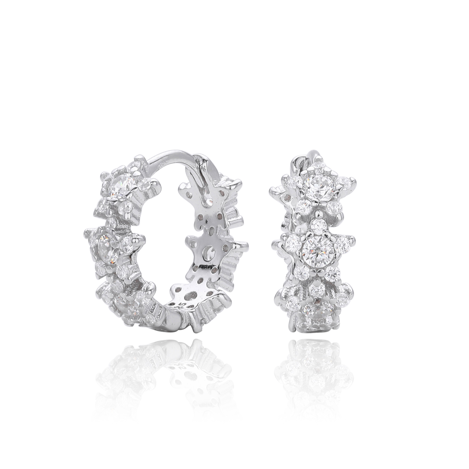 Star Earrings – Two-Tone 925 Silver