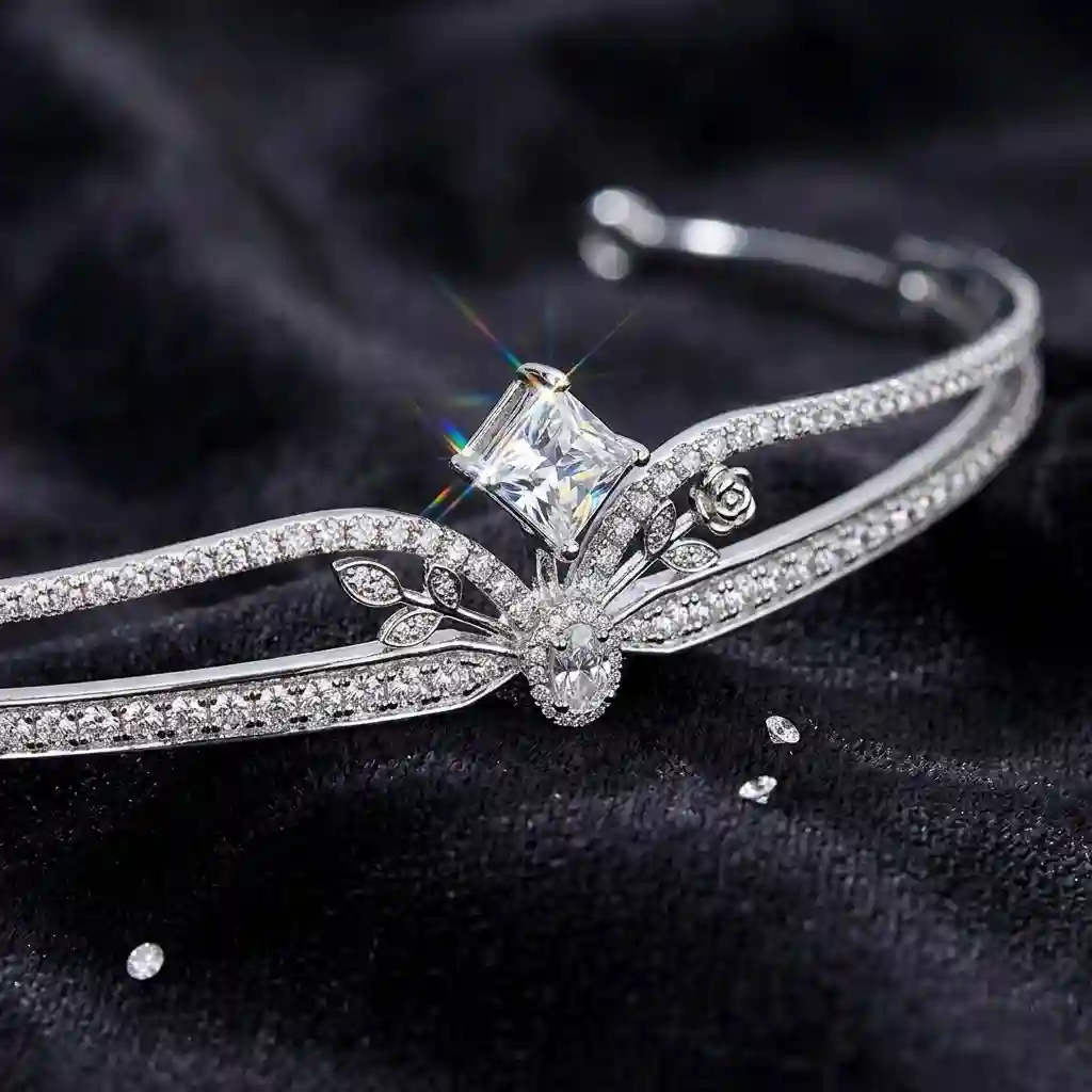 12.5cm Crown Tiara side profile – 1.9cm height vintage electroplated copper design
