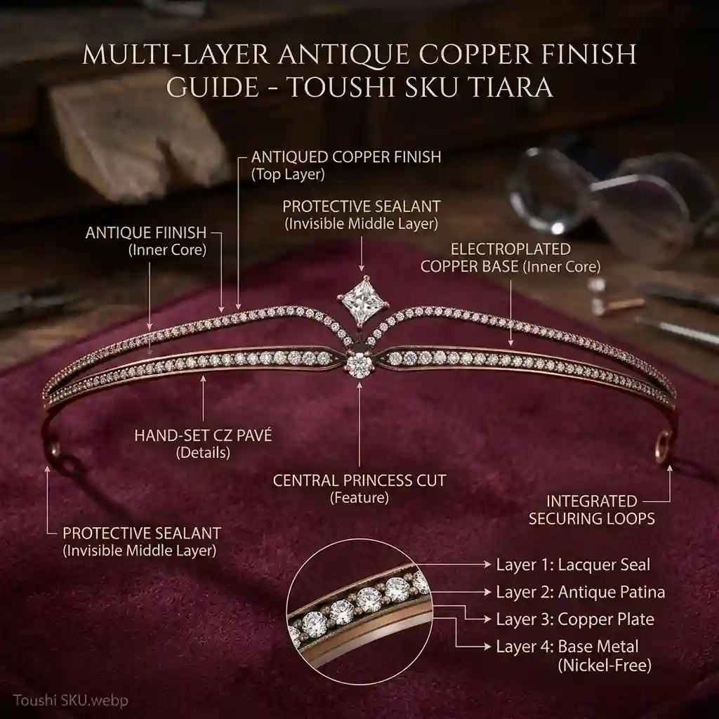 Electroplated Copper Crown Process – Multi-layer vintage finish protection