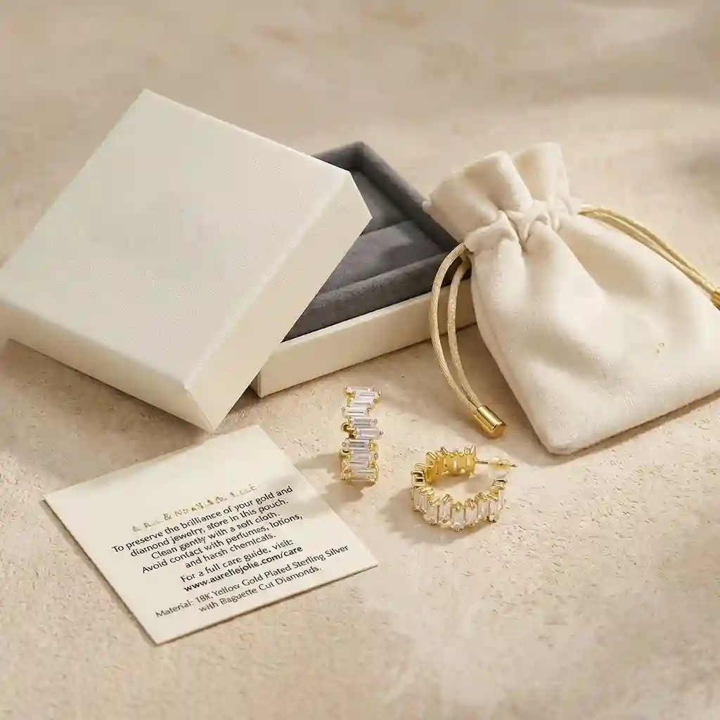 Gold geometric earrings luxury packaging set - MIRAMETAL gift box
