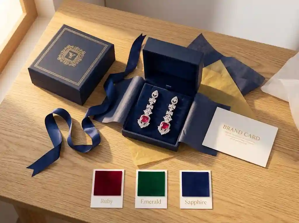 Cascading drop earrings unboxing gift box MIRAMETAL
